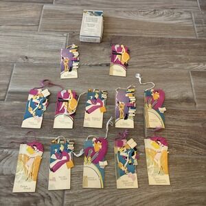 Vtg 1920s Art Deco Modern Author Series Bridge Card Tallies Edith Wharton